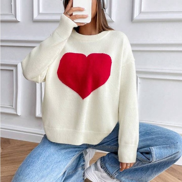 Sweaters - Sweater hearts trending fashion 2025